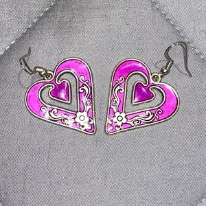 Purple Heart Earrings
